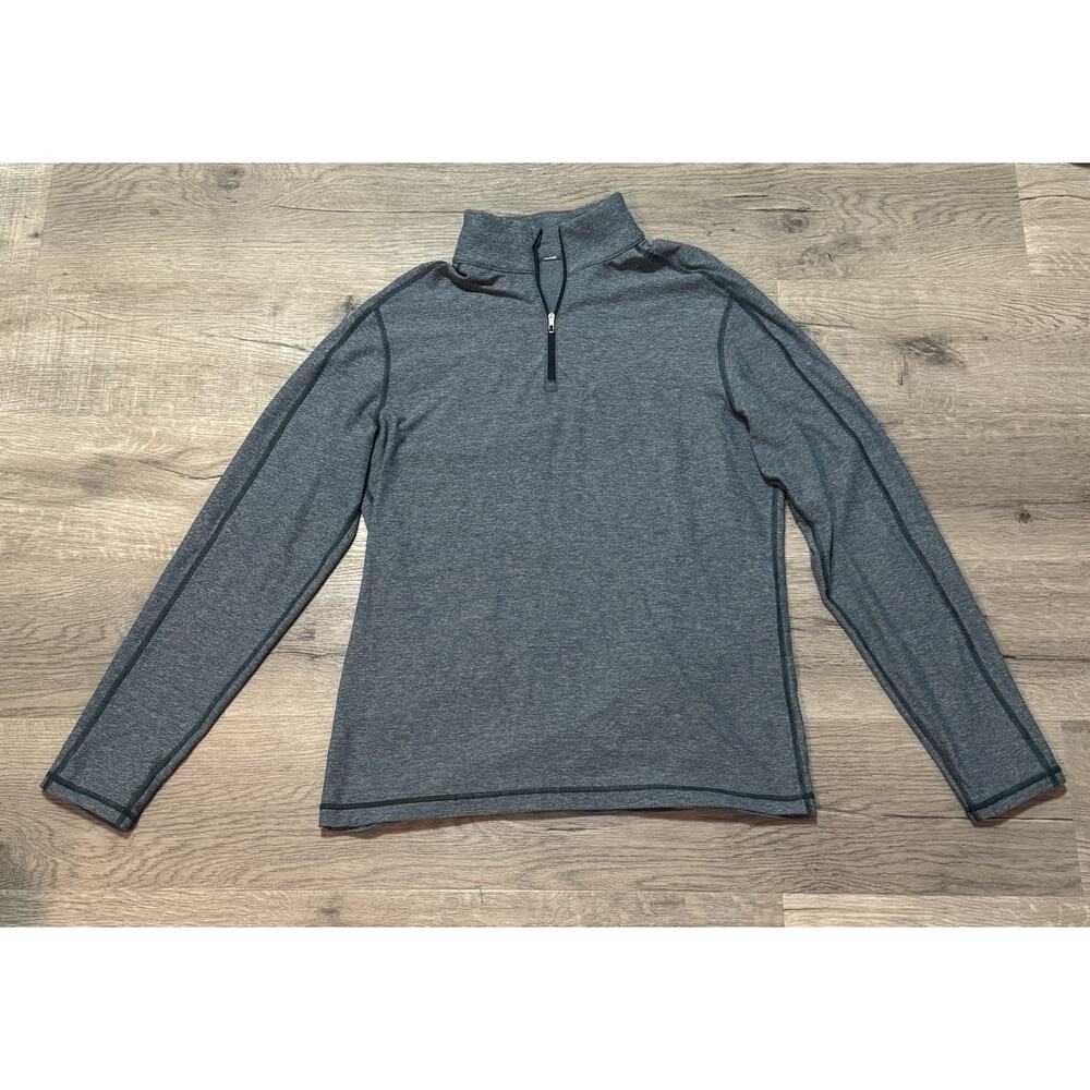 Lululemon Surge Warm 1/2 Zip Men’s Large Pullover Heathered Blue Gym Rulu Pocket